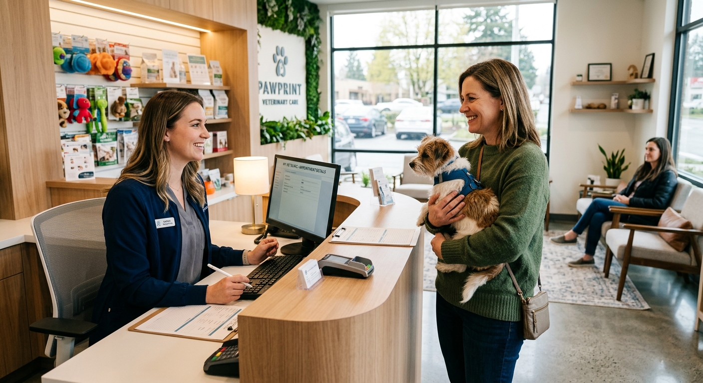 A professional woman answering phone calls at a modern office desk